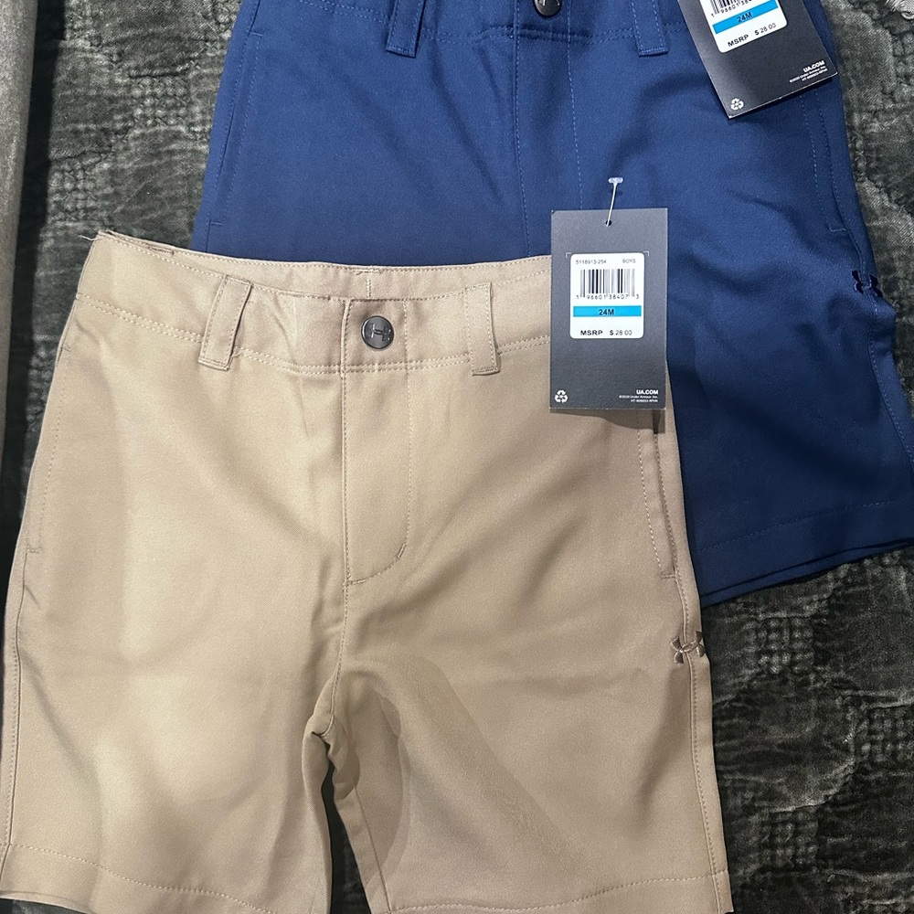 Toddler Boys Navy and Khaki UA Shorts